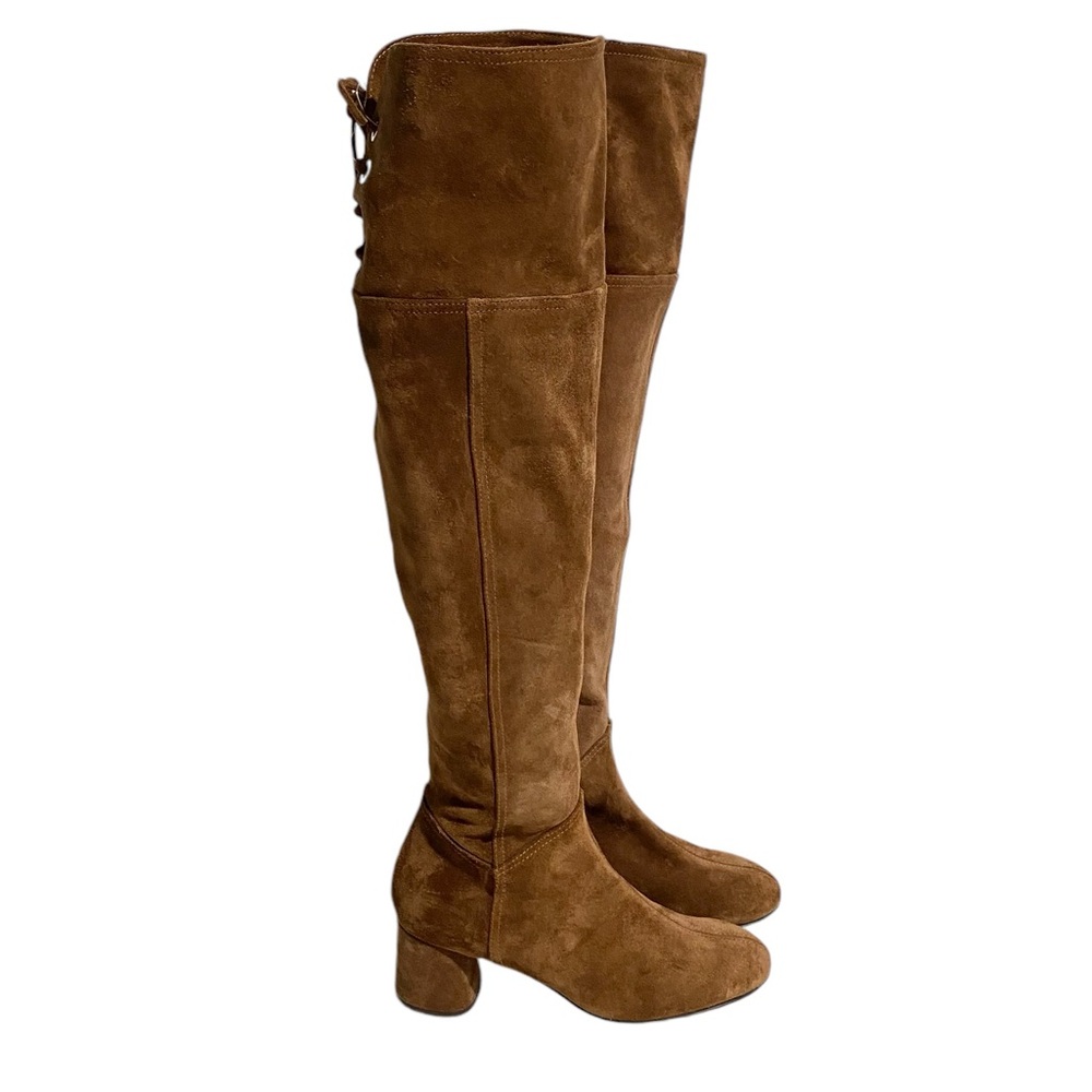 AGL Scarlet Over The Knee Tall Boots Womens Brown‎ Suede Leather Shoe 35